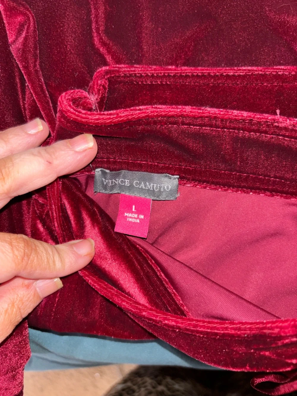 NWT Vince Camuto Velvet Maxi Skirt in Deep Red L and XL